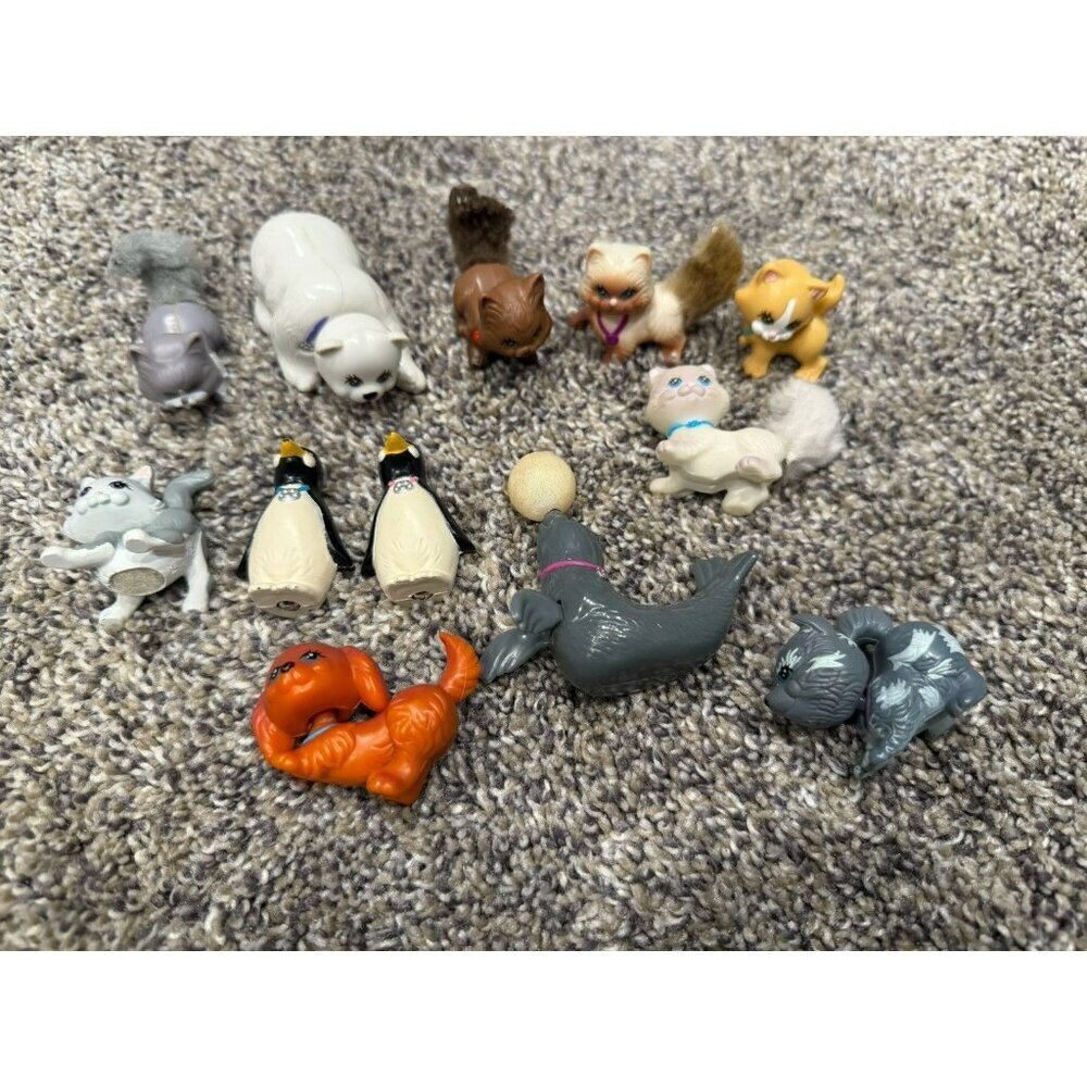 Lot Of 13 Vintage Littlest Pet Shop Animals- Cats, Sea Lion, Polar Bear Etc